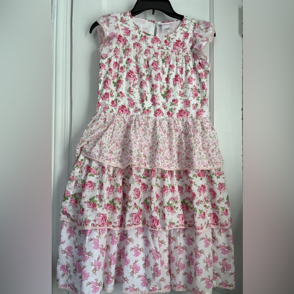 American Girl LoveShack Tired Ruffle Lace Trim Cottagecore Party Dress Sz: 12